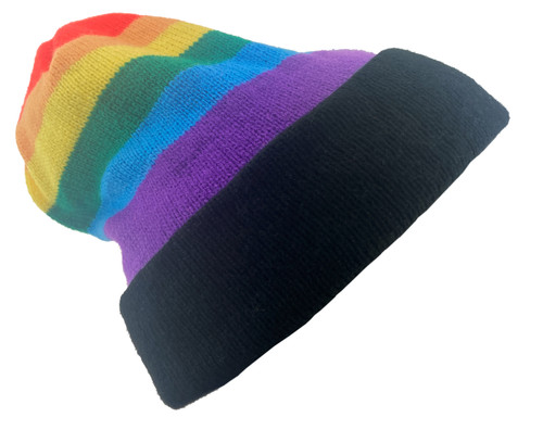 Click to get Rainbow Black Brim Winter Cap  LGBT Gay and Lesbian Pride Hat Gay and Lesbian Pride Clothing  Apparel