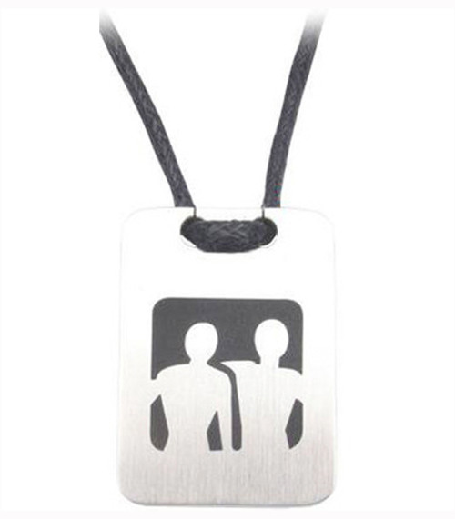 Click to get Men Embracing  Dog Tag Gay Pride Pendant  Steel Color Male Gay Pride Necklace