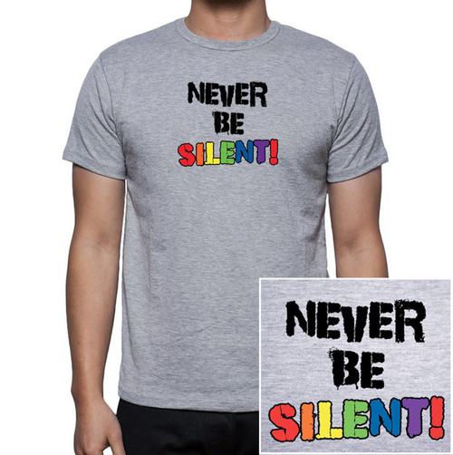Click to get Never Be Silent Gray and Rainbow TShirt  LGBT Gay and Lesbian Pride Clothing  Apparel
