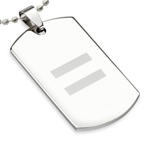 Click to get LGBT Equality Laser Etched Stainless Steel Dog Tag Pendant  Gay and Lesbian Pride Necklace