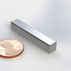 P250BL-N42 ~ Neodymium Block magnet | 1-1/2" Long | 1/4" Wide | 1/4" Thick | Ni-Cu-Ni plated | Grade N42 | NdFeB | Magnetized through the thickness