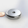 CUPH1500 ~ Neodymium Cup magnet with counterbore hole | 1-1/2" Dia | 0.354" Thick | Ni-Cu-Ni Plated | Grade N40 | NdFeB | Magnetized through thickness