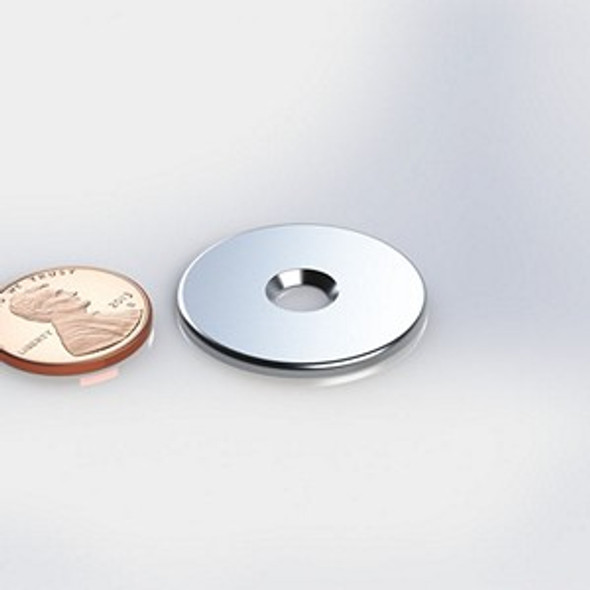 ZNSDH063I zinc plated steel disc with countersunk hole  industrial neodymium disc magnet for motors, sensors, and automation equipment  Amazing Magnets