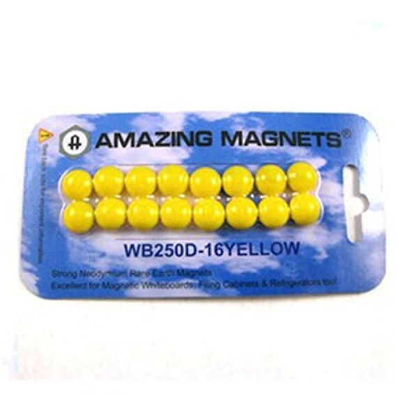WB250D 16YELLOW small neodymium magnet whiteboard button magnet  large neodymium glassboard button magnet for architectural and office display systems  Amazing Magnets