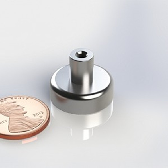 CUPF250F 327 6X32 N42 neodymium magnet cup magnet with threaded post  neodymium cup magnet with threaded stud for industrial mounting and tooling applications  Amazing Magnets