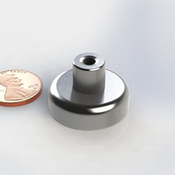 CUPF315H 354 8X32 neodymium magnet cup magnet with threaded post  neodymium cup magnet with threaded stud for industrial mounting and tooling applications  Amazing Magnets