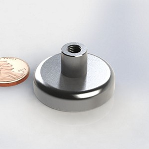 CUPF1250 neodymium magnet cup magnet with threaded post  neodymium cup magnet with threaded stud for industrial mounting and tooling applications  Amazing Magnets