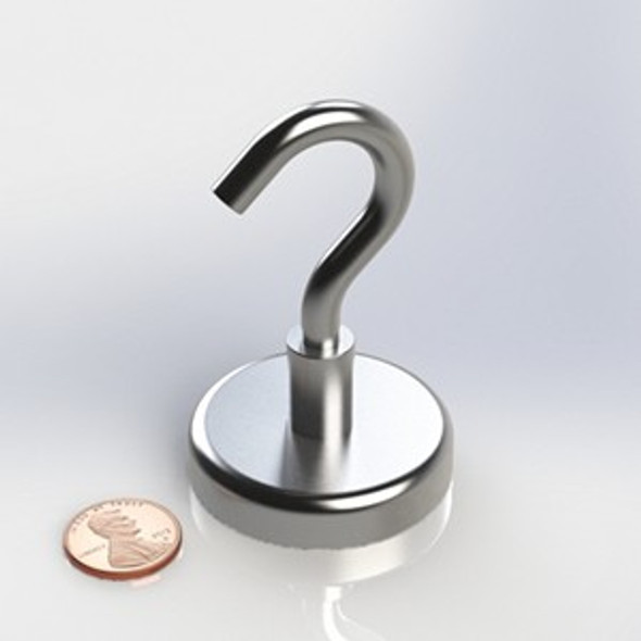CUPC375N 645 B20 N42 neodymium magnet cup magnet with hook  neodymium cup magnet with threaded stud for industrial mounting and tooling applications  Amazing Magnets