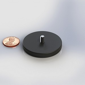 Rubber Encased Mounting Magnets | Wheel Magnets with Threaded Stud
