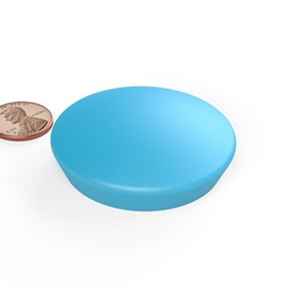 WB626P AQUA jumbo neodymium magnet encased glassboard button magnet  large neodymium glassboard button magnet for architectural and office display systems  Amazing Magnets