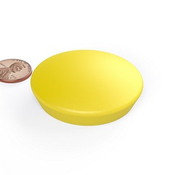 WB626P YELLOW jumbo neodymium magnet encased glassboard button magnet  large neodymium glassboard button magnet for architectural and office display systems  Amazing Magnets