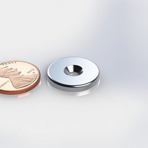 ZNSDH094F zinc plated steel disc with countersunk hole  industrial neodymium disc magnet for motors, sensors, and automation equipment  Amazing Magnets