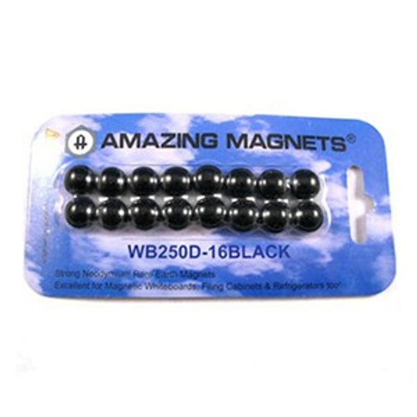 WB250D 16BLACK small neodymium magnet whiteboard button magnet  large neodymium glassboard button magnet for architectural and office display systems  Amazing Magnets