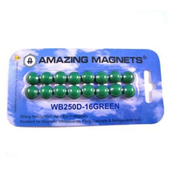 WB250D 16GREEN small neodymium magnet whiteboard button magnet  large neodymium glassboard button magnet for architectural and office display systems  Amazing Magnets