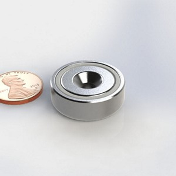 CUPT350H 200 82 ZN neodymium magnet cup magnet with countersunk mounting hole  neodymium cup magnet with threaded stud for industrial mounting and tooling applications  Amazing Magnets