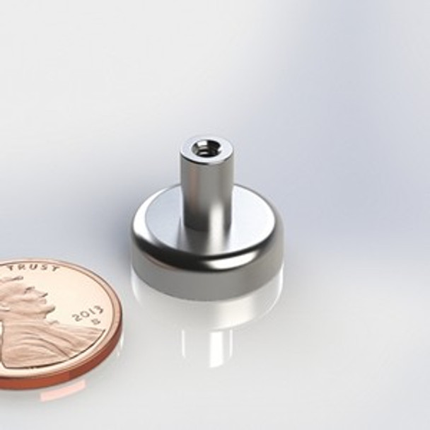 CUPF188E 327 4X40 N42 neodymium magnet cup magnet with threaded post  neodymium cup magnet with threaded stud for industrial mounting and tooling applications  Amazing Magnets