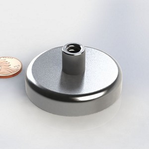 CUPF2000 neodymium magnet cup magnet with threaded post  neodymium cup magnet with threaded stud for industrial mounting and tooling applications  Amazing Magnets