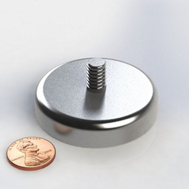 CUPM2000 neodymium magnet cup magnet with threaded stud  neodymium cup magnet with threaded stud for industrial mounting and tooling applications  Amazing Magnets
