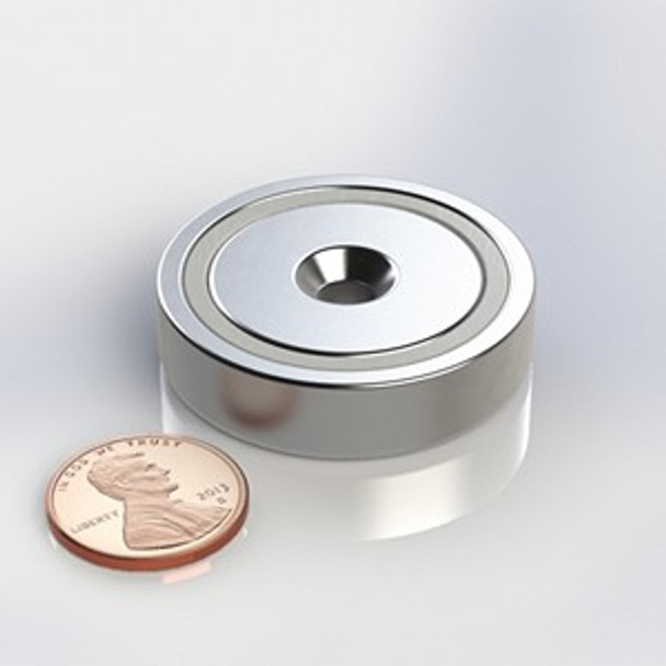 CUPT375L 221 82 N42 neodymium magnet cup magnet with countersunk mounting hole  neodymium cup magnet with threaded stud for industrial mounting and tooling applications  Amazing Magnets