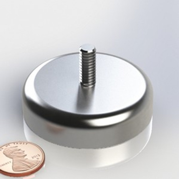 CUPM500P 616 B20 N42 neodymium magnet cup magnet with threaded stud  neodymium cup magnet with threaded stud for industrial mounting and tooling applications  Amazing Magnets