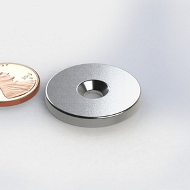 DH125H FN neodymium magnet disc magnet with countersunk mounting hole  industrial neodymium disc magnet for motors, sensors, and automation equipment  Amazing Magnets