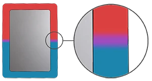 Two-shot overmolding process diagram showing first plastic shell formation, magnet placement, and second shot fully sealing the magnet inside the housing