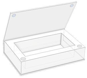 Steel target illustration for book-style box closure