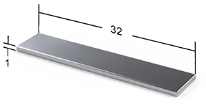 Long thin magnet showing 32 to 1 ratio