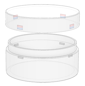 Round box steel target illustration