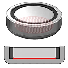 Cup magnet with steel cup providing primary retention and glue as a secondary backup adhesive layer