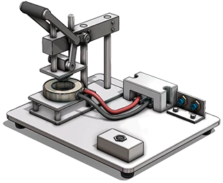 Custom magnetization tooling designed for individually magnetizing overmolded magnet assemblies with alternating polarity configurations