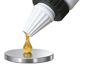 Glue applied to magnet and board