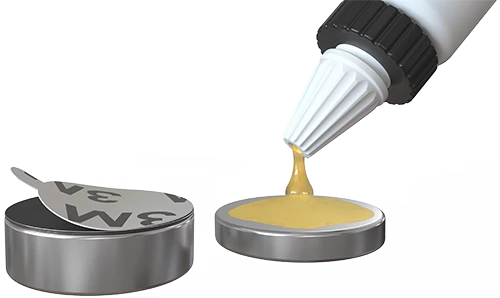 Glue dripping onto a magnet and 3M tape