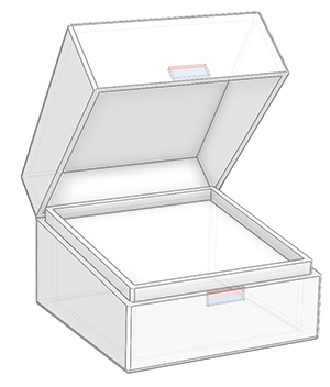 Second magnet illustration for lift-top box magnet closure