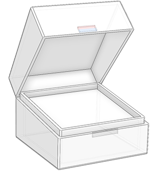 Steel target illustration for lift-top box closure