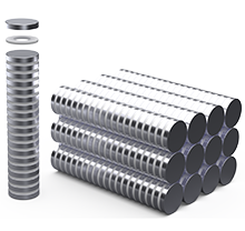 Magnets stacked with spacers between parts
