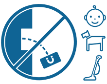 Diagram illustrating improved safety and durability of plastic-embedded magnets compared to loose or glued magnets in dynamic environments