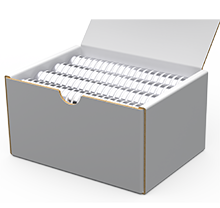 Inner box packaging with labeled custom magnet stacks