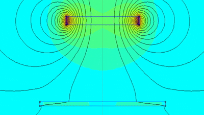 Magnet to steel target configuration illustration