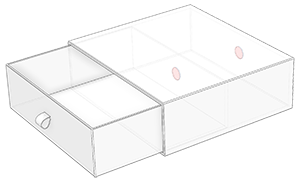 Back wall placement for matchbox magnetic latch