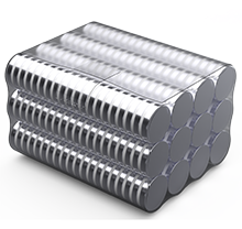 Plastic wrapped bundle of custom magnets inside box