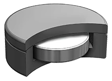 Magnet secured inside an enclosure with adhesive to prevent rattling and vibration during use