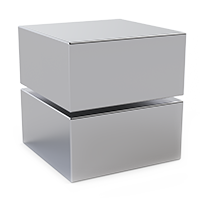 Two large block magnets being assembled together