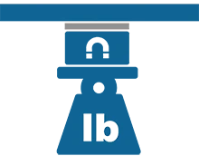 Diagram showing static load on a magnet held by glue under constant unchanging force