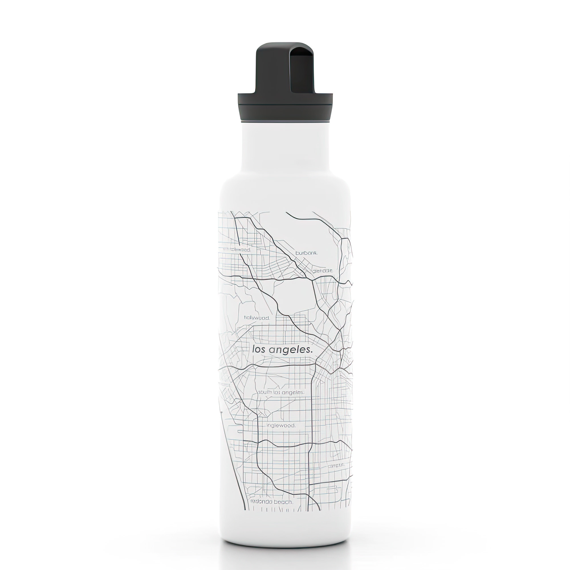 Los Angeles Map Etched 21oz Insulated Water Bottle