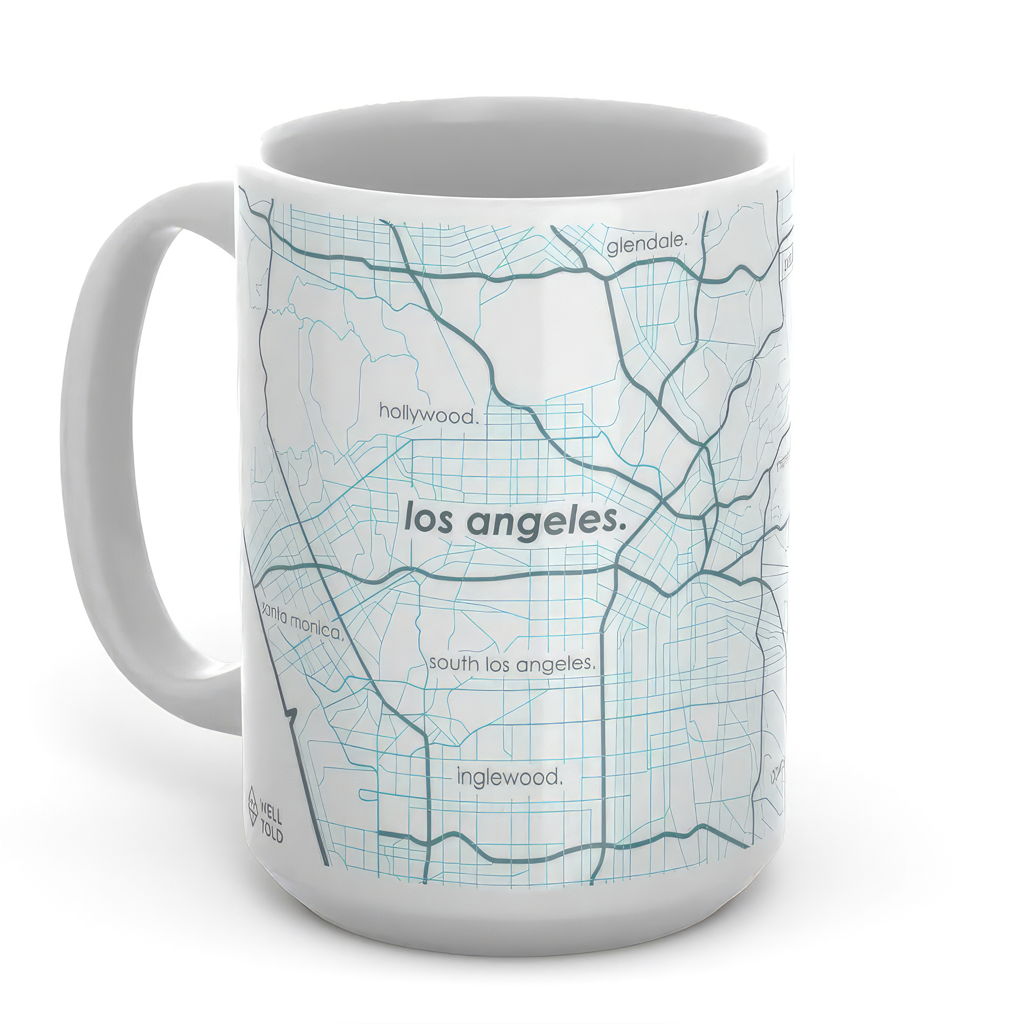 Los Angeles Map Etched 15 oz Ceramic Mug