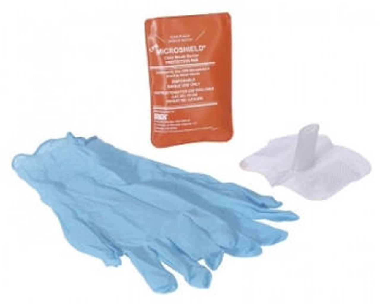 Carelinc 4270160 CPR Microshield - W/1 Pr Nitrile Glove In Orange Pouch