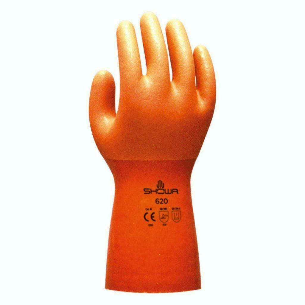 Showa Atlas 620 Gloves Chemical Protective Gloves Orange PVC