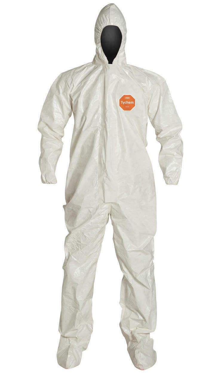 Dupont Chem Suit SL122B - Tychem 4000 - White - HoodBoots - Bound Seam