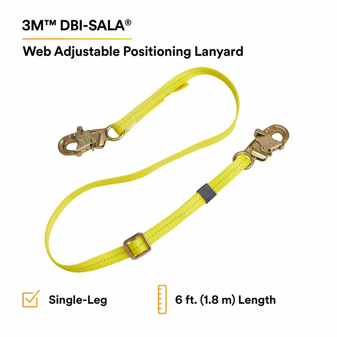 3M™ DBI-SALA® Adjustable Web Positioning Lanyard 1231016 - 6 ft